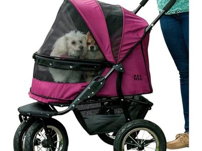 Pet Gear NO-Zip Double Pet Stroller, Zipperless Entry, for Single or Multiple Dogs/Cats, Plush Pad + Weather Cover Included, Lar