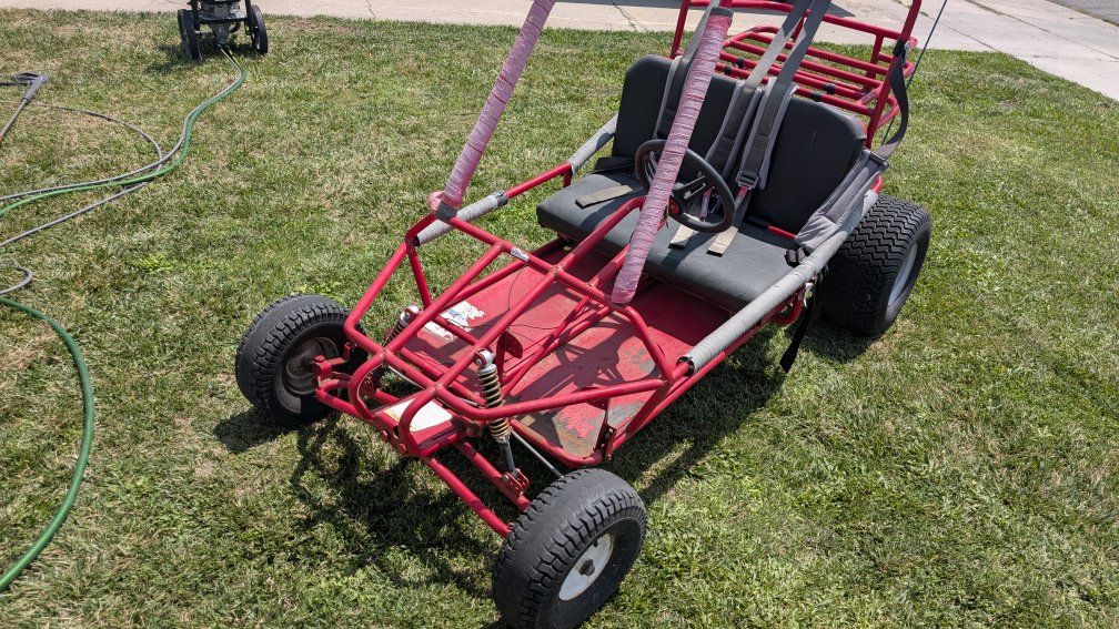Used Red Go Kart Buggy - Two Seater with Safety Harnesses