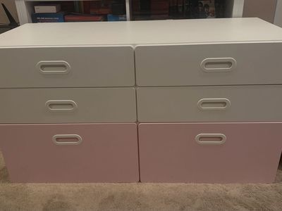 IKEA kids dresser - White & Pink