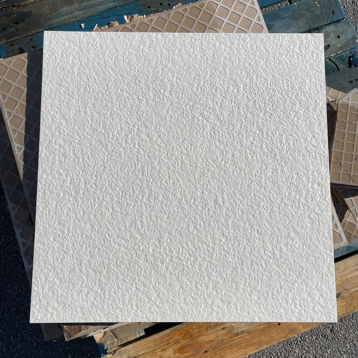 ROYAL MOSA Textured Porcelain Floor Tiles, White 23.5”x23.5” MADE IN NETHERLANDS (New, 18 Whole)