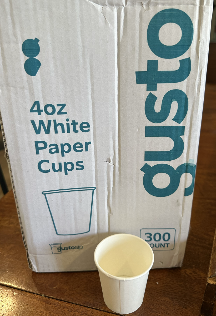4oz white paper cups - 300 count