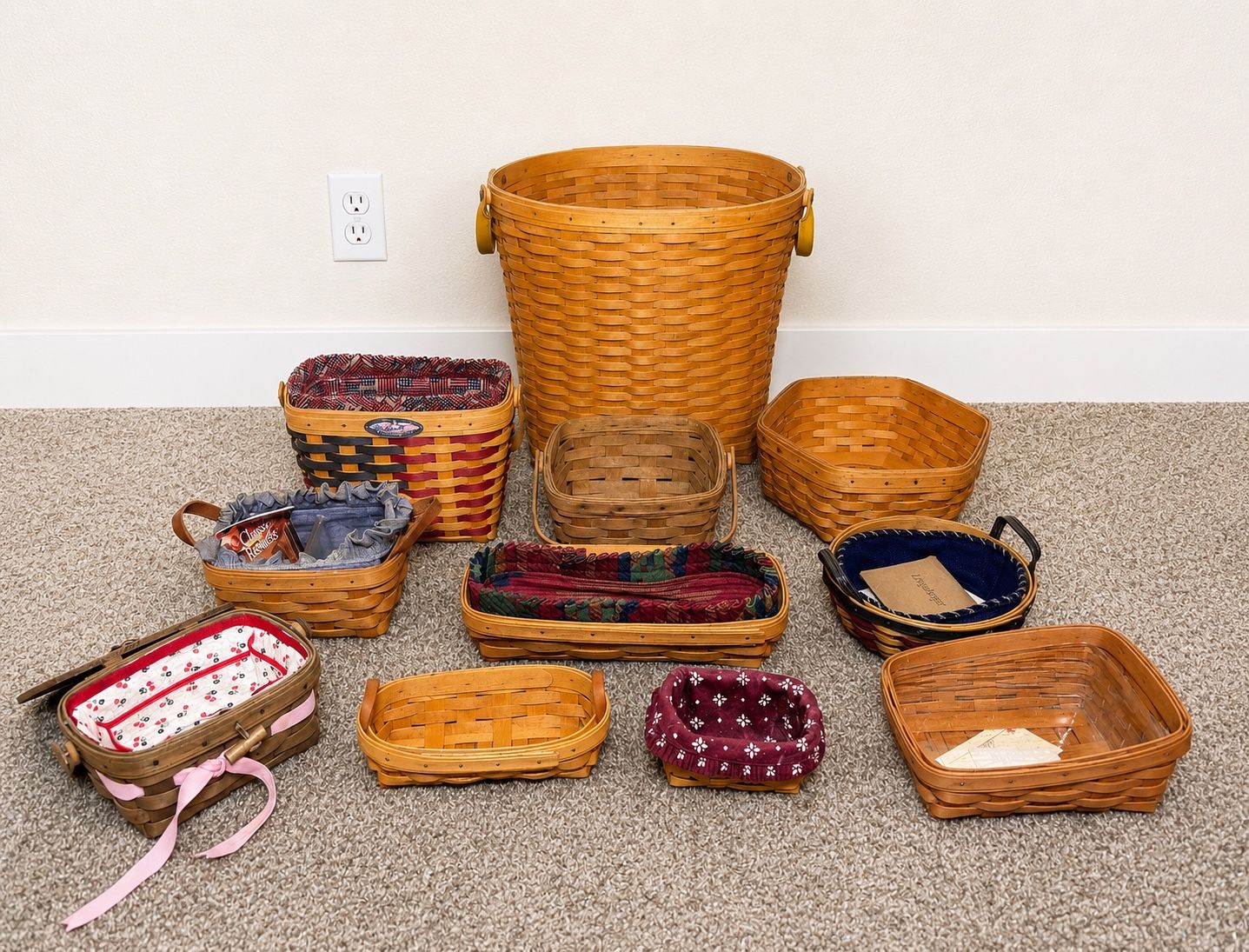Longaberger Woven Wood Baskets Collection - Various Sizes and Liners