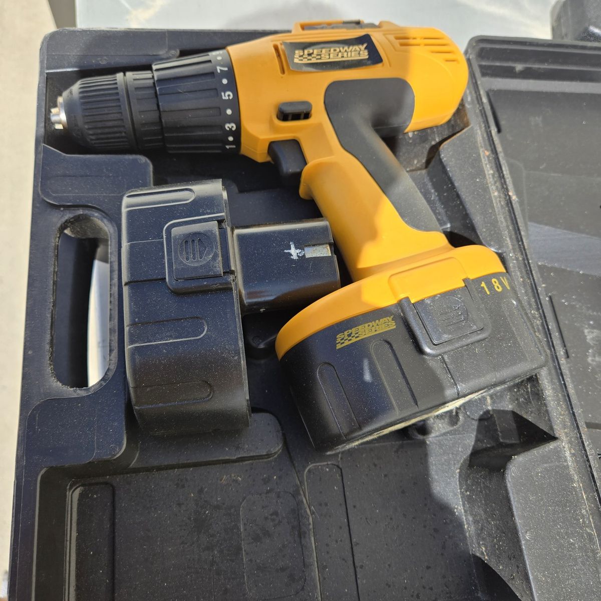 Speedway Series 18V Cordless Drill with 2 Batteries and Charger