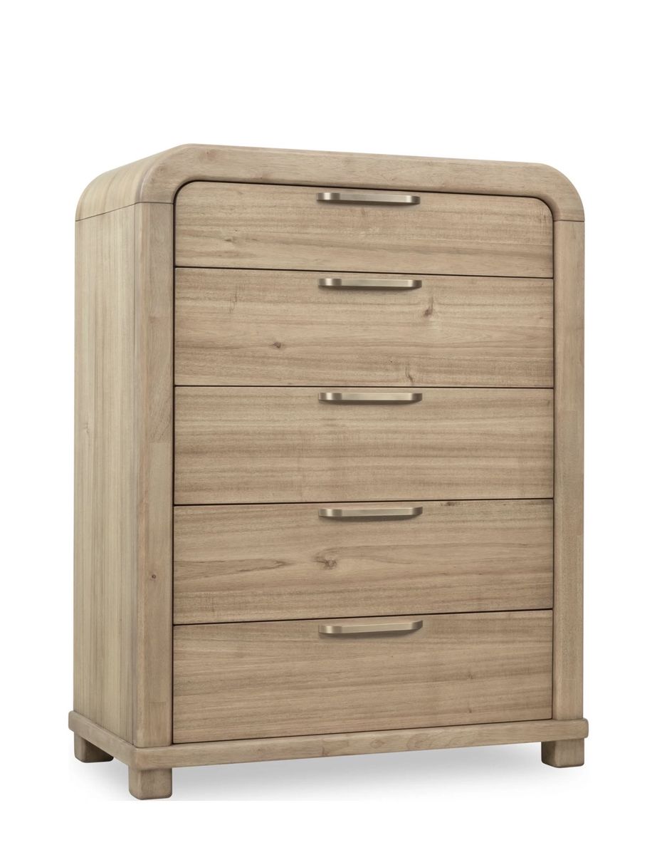 Kione Five Drawer Acacia Wood Chest Dresser