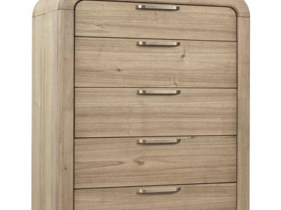 Kione Five Drawer Acacia Wood Chest Dresser