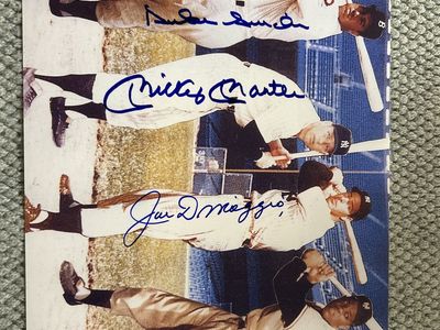 Willie Mays, Mickey Mantle, Joe DiMaggio Quadrupled Hand Signed Autograph 8x10 MLB Photograph w/COA and Certified Auto