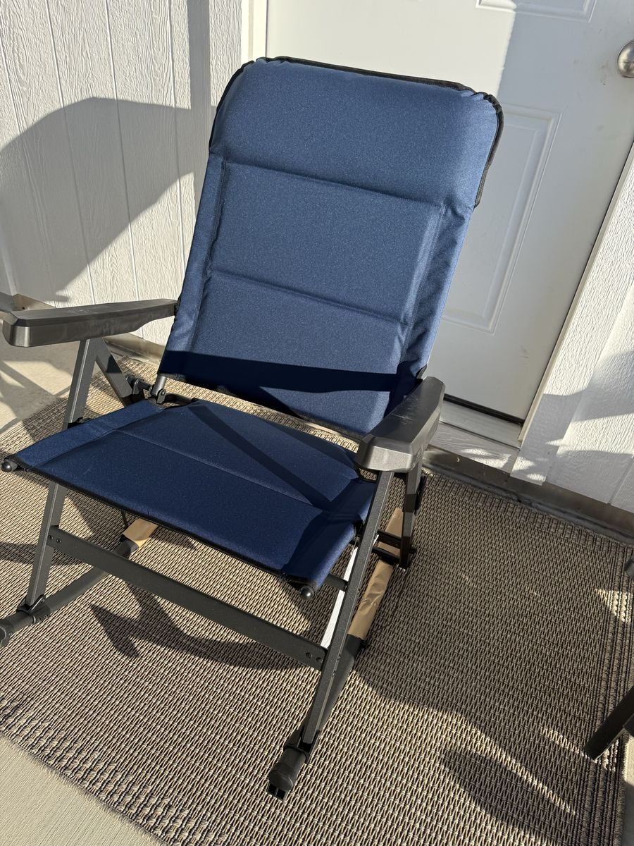 Members mark Rocker Collapsible Chair - Navy Blue, Padded, Portable