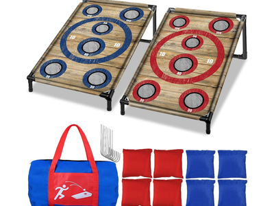 New in box Portable Cornhole Board Set
