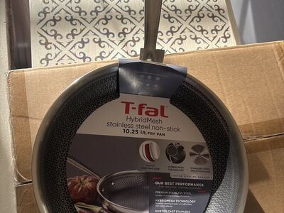 New T-Fal HybridMesh Stainless Steel Pan