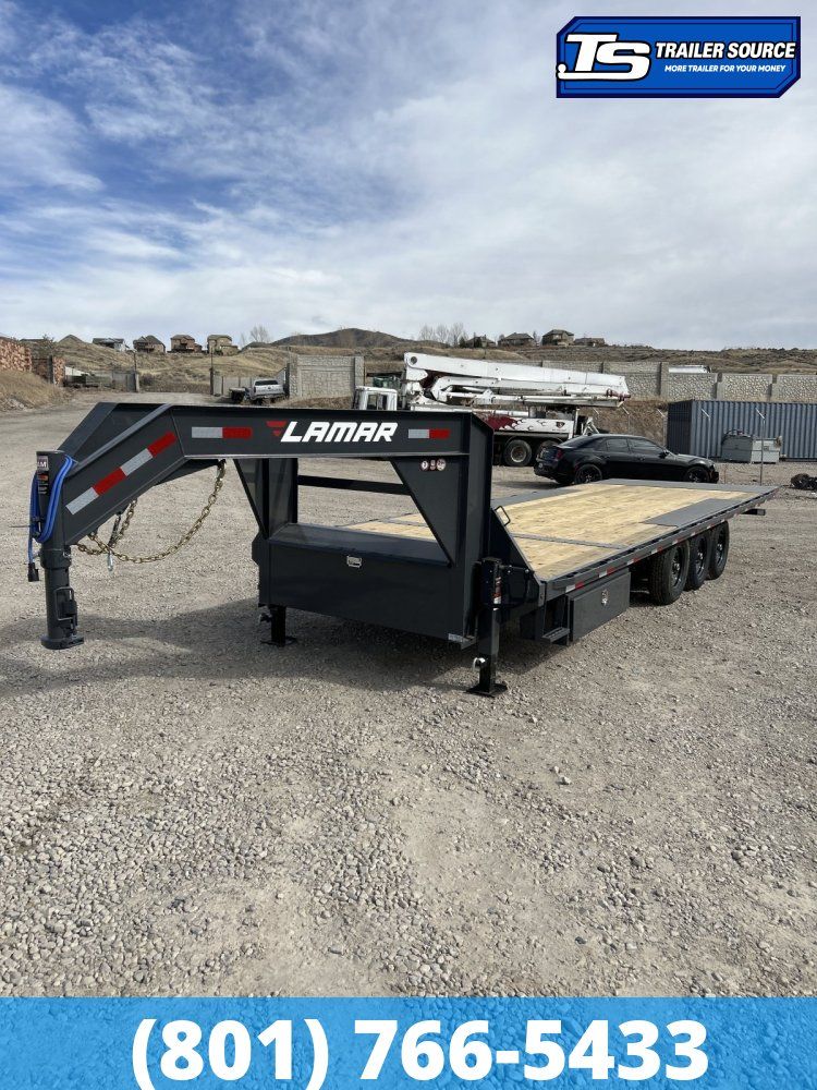 8.5x26 Lamar FA Gooseneck Deckover Tilt Trailer - 21K GVWR -