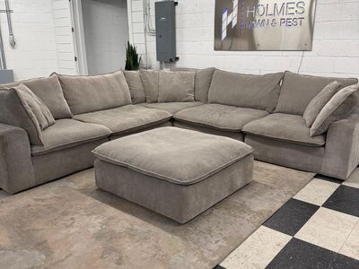 COSTCO SEREEN 6-PIECE FABRIC MODULAR SECTIONAL, TAUPE!!
