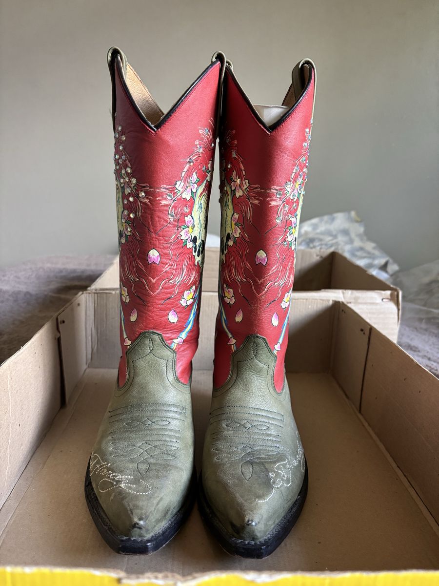 Vintage Y2K Ed Hardy Cowboy Boots