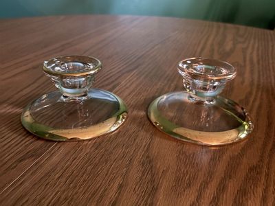 Vintage Glass Candle Holder Set
