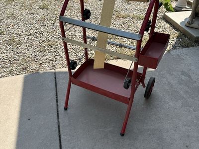 Mobile Autobody Masking Paper Dispenser Cart with Storage Tray