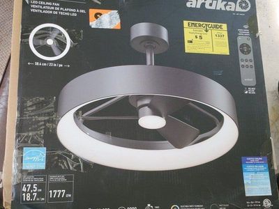 Artika Austin 23" LED Fandelier - Matte Black Ceiling Fan