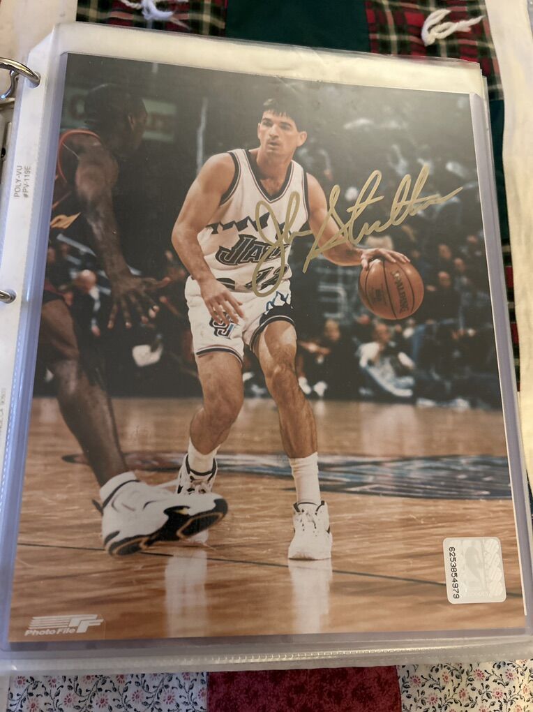 John Stockton Auto Utah Jazz 8x10 Photo Signed