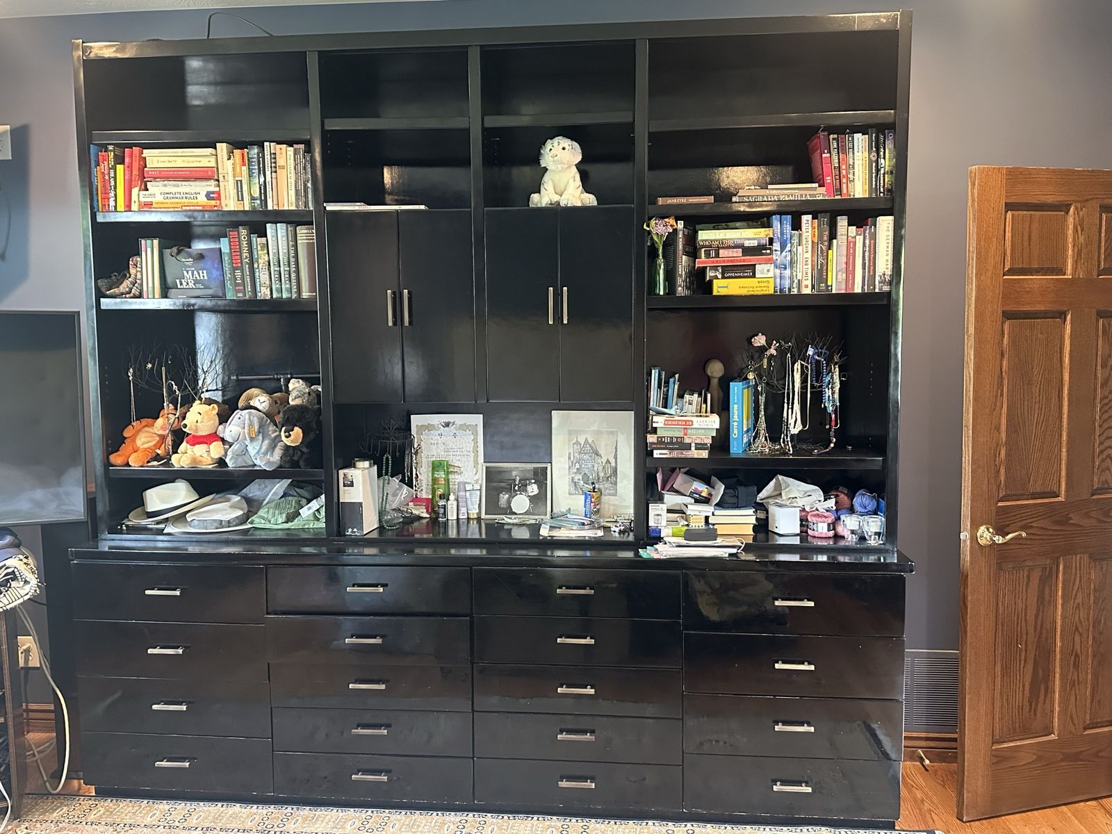 Black Wooden Furniture Piece with Measurements