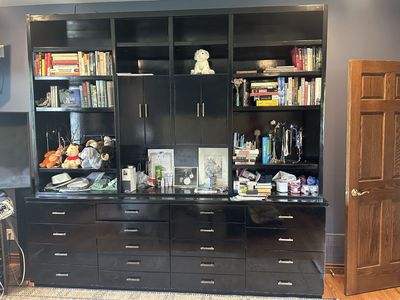Black Wooden Furniture Piece with Measurements
