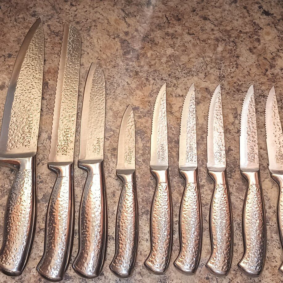 Hampton Forge Argentum Hammered Knives Stainless