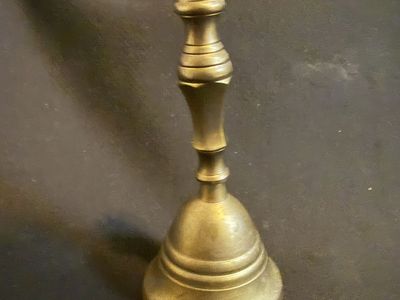 Vintage Solid Brass Hand Bell with Decorative Handle $12