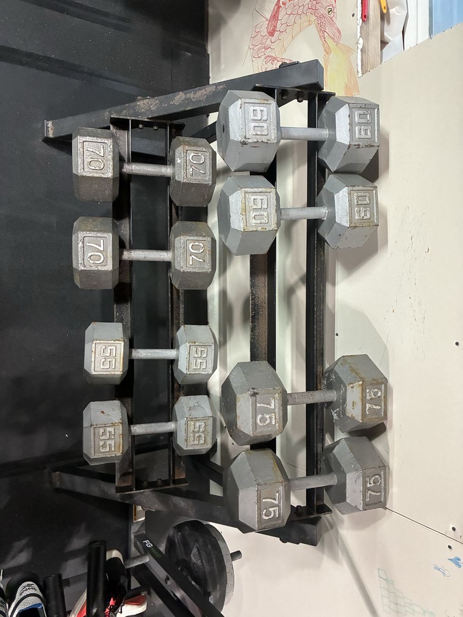 Heavy dumbbells with stand