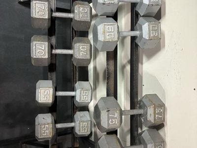 Heavy dumbbells with stand