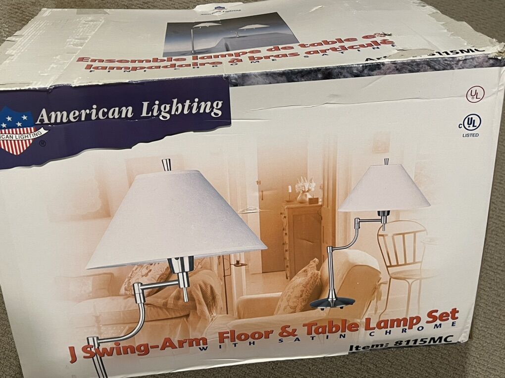 Standing Lamp & Table Lamp (chrome)