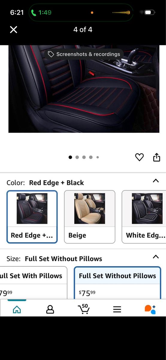 Brand New Full Set Car Seat Covers with Red Edge and Black Stitching