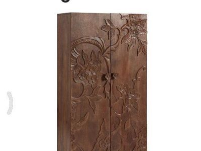 CRAFT Zian Carved Solid Wood Storage Cabinet
