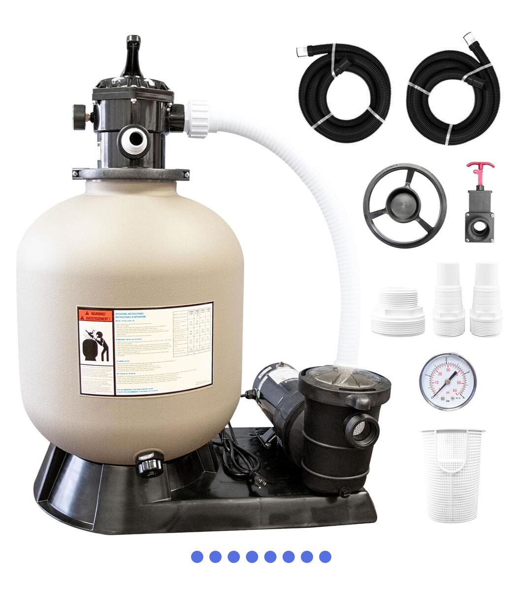 SWIMLINE Pool Sand Filter Pump For Above Ground & Inground Pool 19 Inch Cleaner System 19000 Gallons