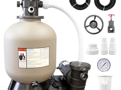 SWIMLINE Pool Sand Filter Pump For Above Ground & Inground Pool 19 Inch Cleaner System 19000 Gallons