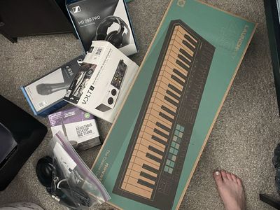 Novation Launchkey 49 MIDI Keyboard, Sennheiser HD 280 PRO Headphones, Shure SM58 Mic, Volt 2 Interface