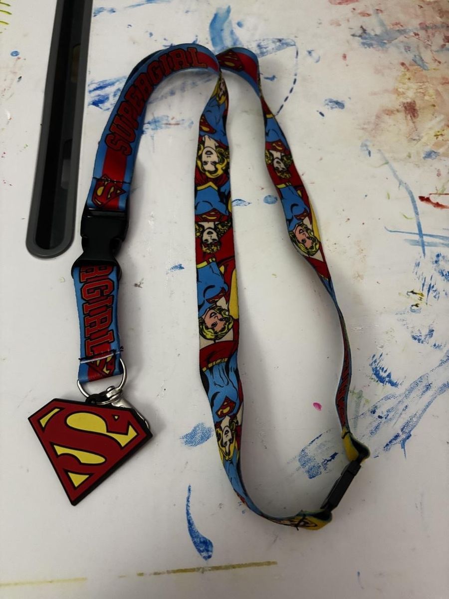 Supergirl Lanyard with Logo Charm