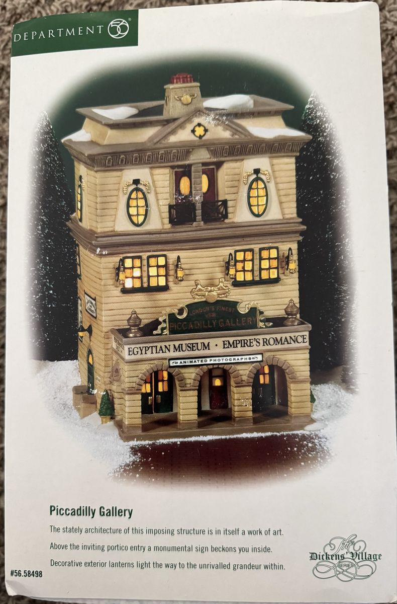 Dept 56 Dickens' Village Piccadilly Gallery Egyptian Museum Empire's Romance