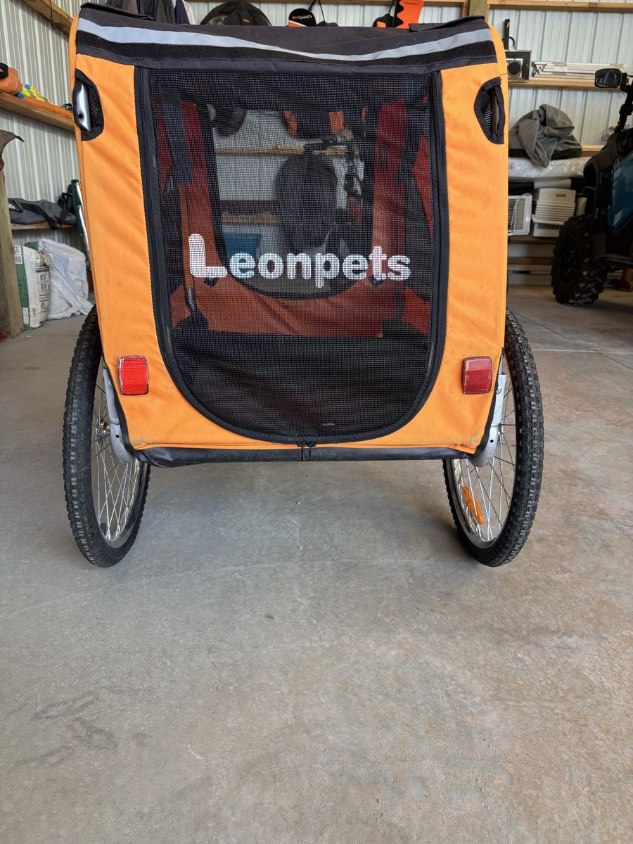 Leonpets Orange Dog Bicycle Trailer & Stroller Combo - Pet Carrier with Wheels