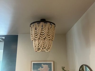 Wood bead chandelier