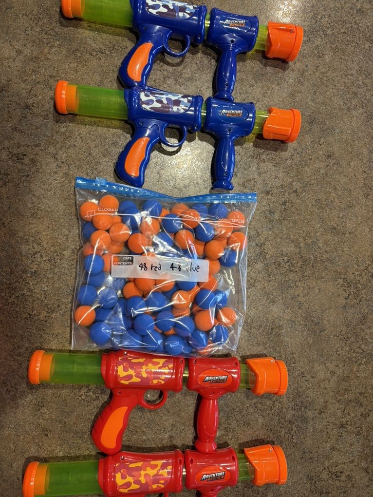 Adventure Force Pop Blaster Set Of 4 & Foam Balls