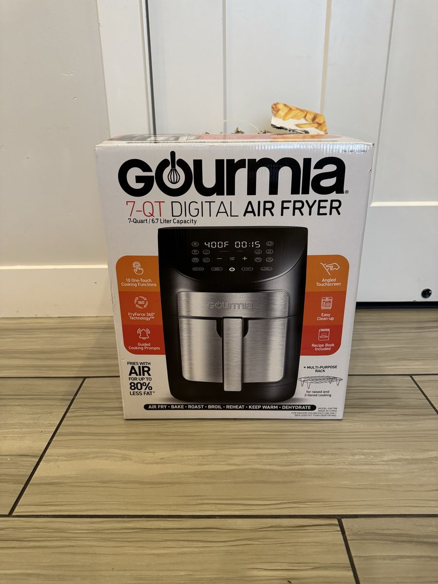 Gourmia 7-Qt. Digital Air Fryer with FryForce 360 Technology, 10-One-Touch Functions