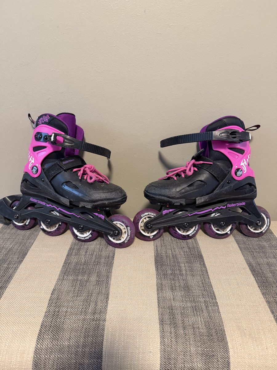 Rollerblade Fury G Adjustable Inline Skates Black Pink Kids Size 12J-2