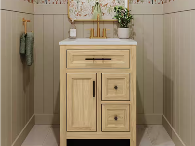 Haldone 25" Bath Vanity with Marble Top