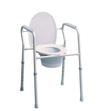 Lumex 3-in-1 Bedside Commode, Portable Toilet Chair for Adults & Seniors, Height-Adjustable