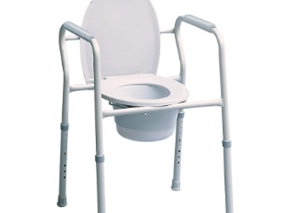 Lumex 3-in-1 Bedside Commode, Portable Toilet Chair for Adults & Seniors, Height-Adjustable