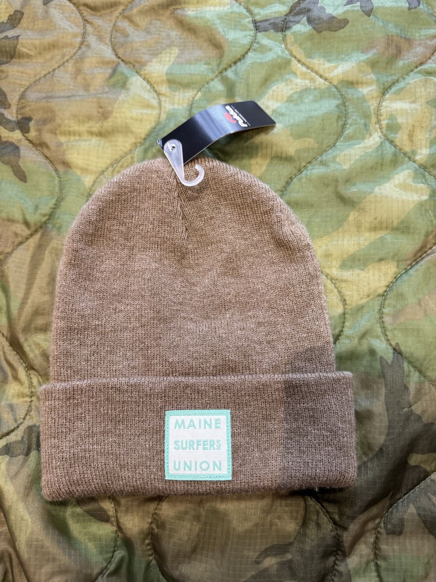 Maine Surfers Union Knit Beanie Tan - NWT