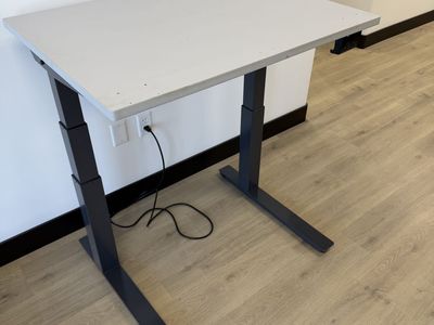38” LifeSpan Electric Height Adjustable Standing Standup Desk - Gray Top, Black Base