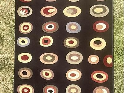 Handmade High Quality Chandler 4 Corners “Penny Bullseye" Runner Rug 130x42