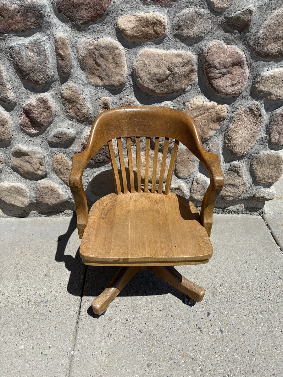 Antique hardwood office chair