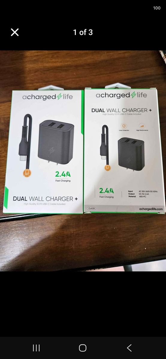 Fast charging dual wall charger (2pack)
