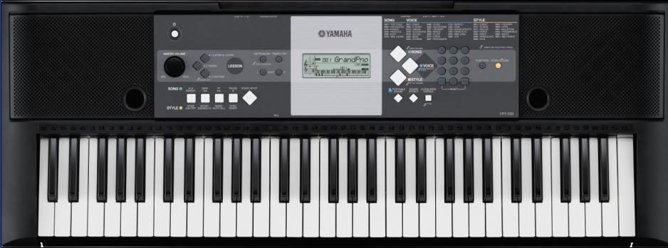 Yamaha Keyboard Portable Grand Piano Reverb YPT-230 w Music Sheet Note Stand