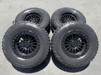 New 285/70r17 Mickey Thompson Baja Boss AT Black Lock GRIT 6x135 Ford F150 F 150 Expedition wheels and tires 3 peak snowflake