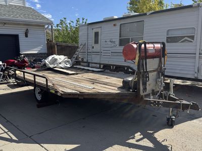 12-14 x 8 Utility Trailer - Flatbed, Heavy-Duty, Single Tortion Axle, Ready for Work or Recreation new Tires and Wheels- winch